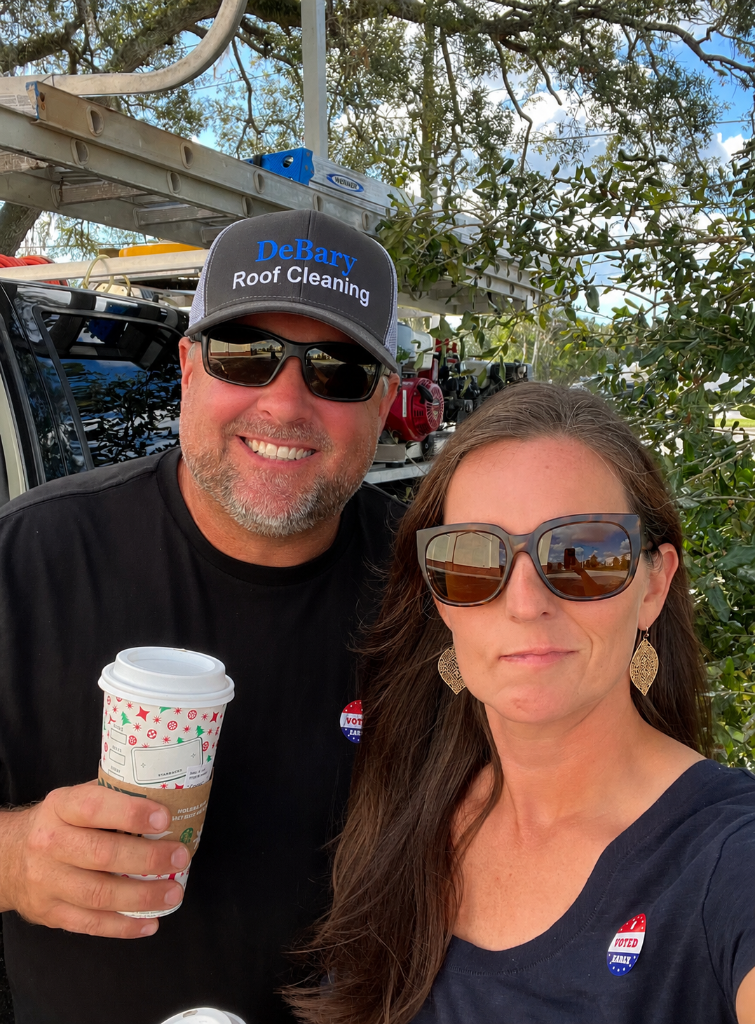 Josh and Crystal Franklin, owners of DeBary Roof Cleaning