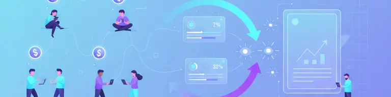 Illustration of credit-based promotion where users earn credits and send attention to a social post