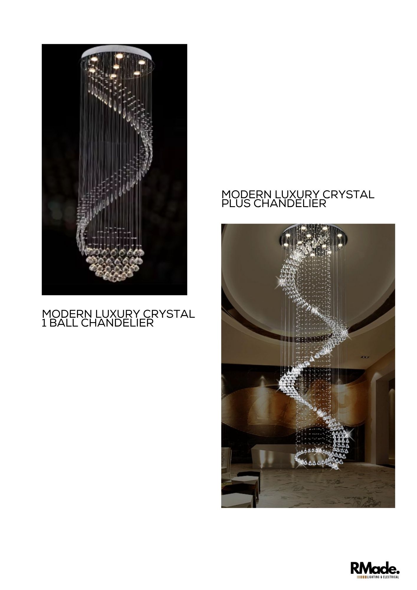 Spiral Rain chandelier