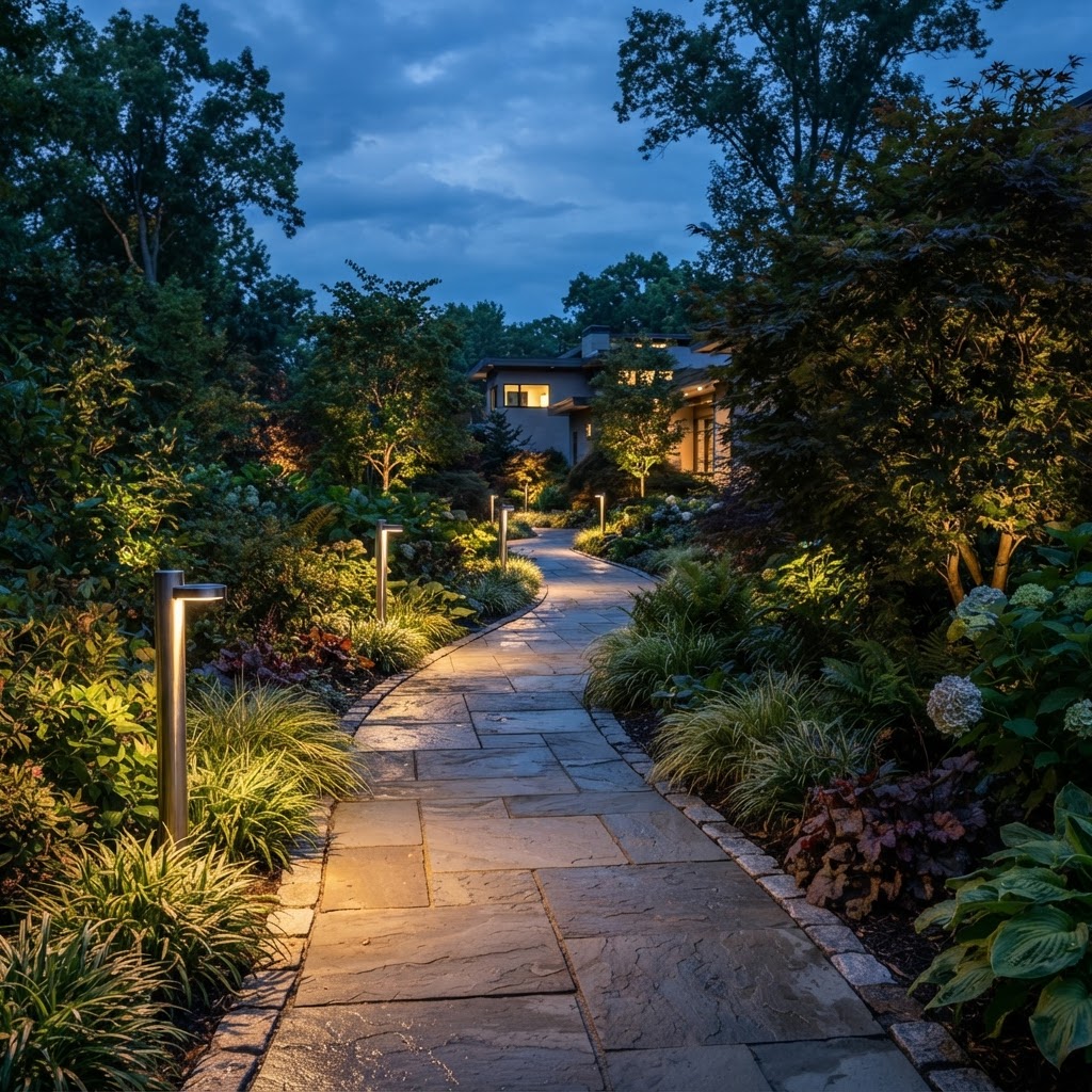 Garden bollard pathway lighting