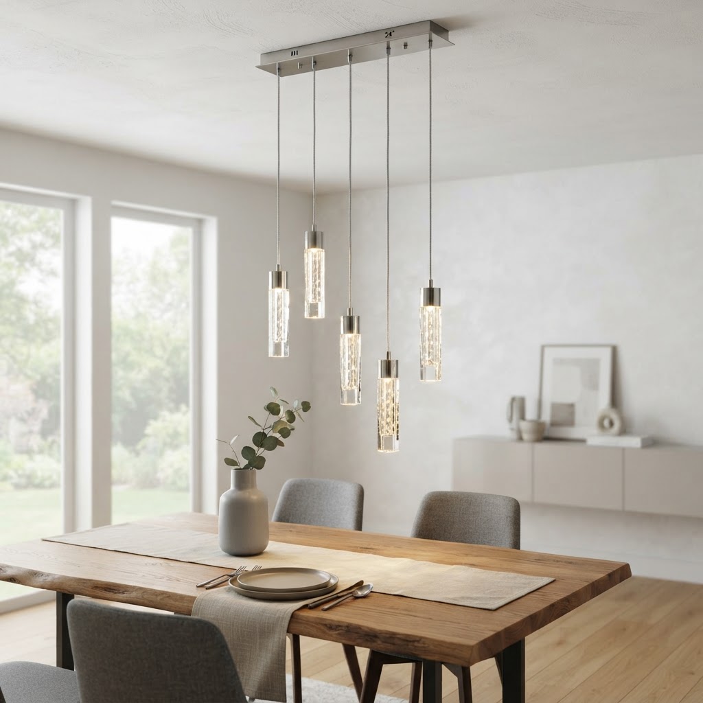 Modern Luxury 8 Bulb Black Pendant