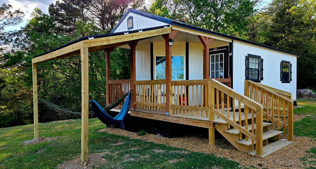 Cloud Nine tiny house nestled in the Alabama landscape