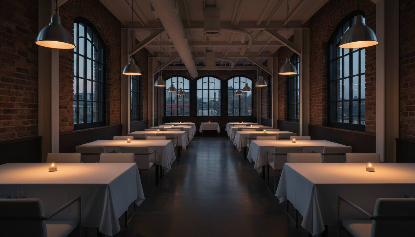Architecturally stunning restaurant dining room