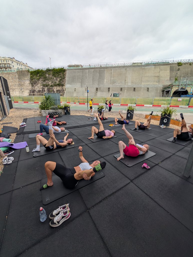 Pilates on the beach