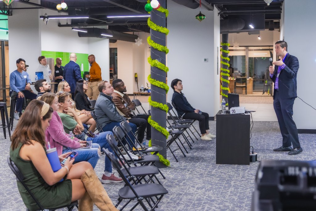 A packed room of engaged investors throughout the evening 1