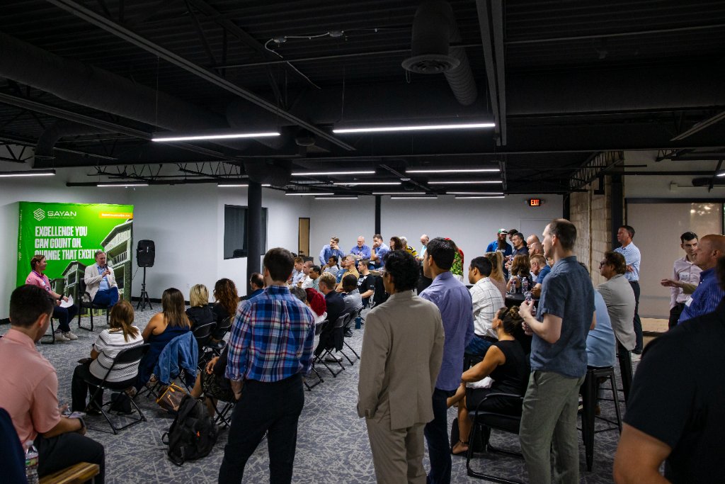 Conversations, connections, and new relationships forming across the room 45