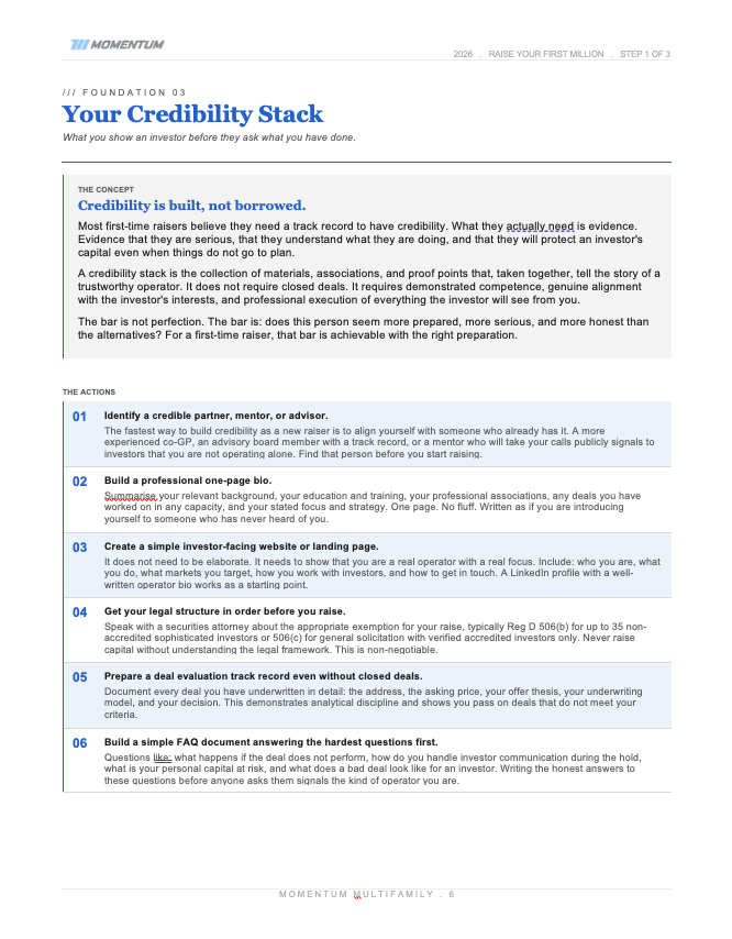 Foundation 03 · Credibility Stack