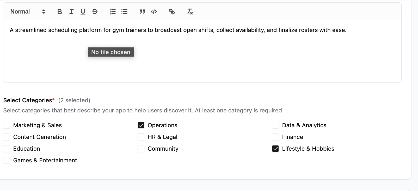 Schedule template preview