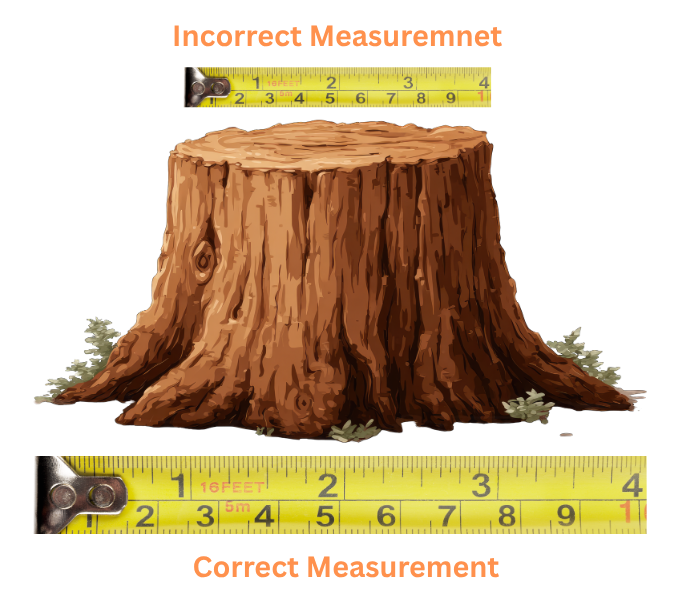 Stump measurement guide