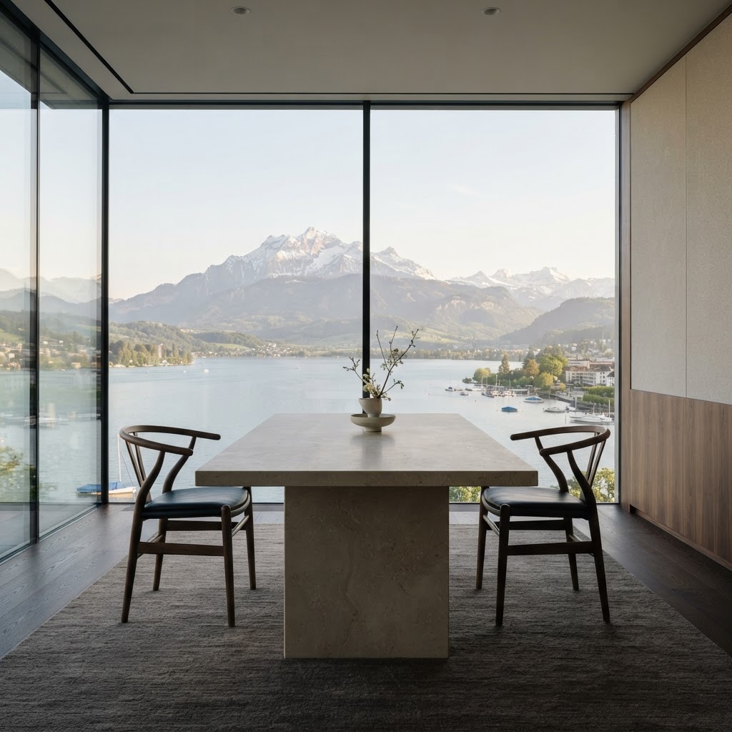 Büro mit Alpenblick