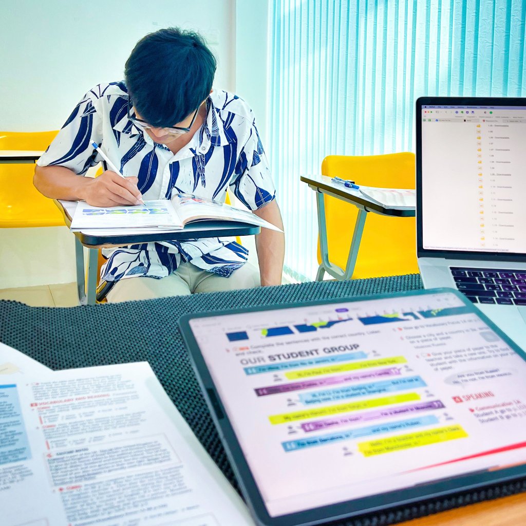 Student Studying at Desk