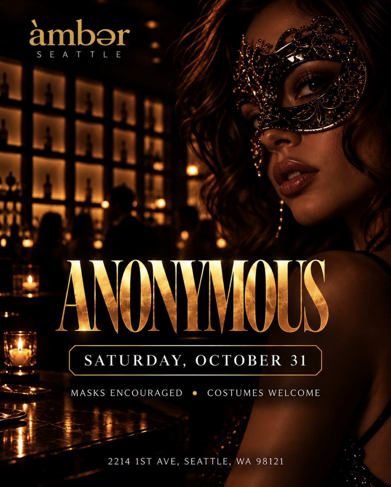 àmbər Seattle presents Anonymous — Saturday, October 31 at 2214 1st Ave, Seattle