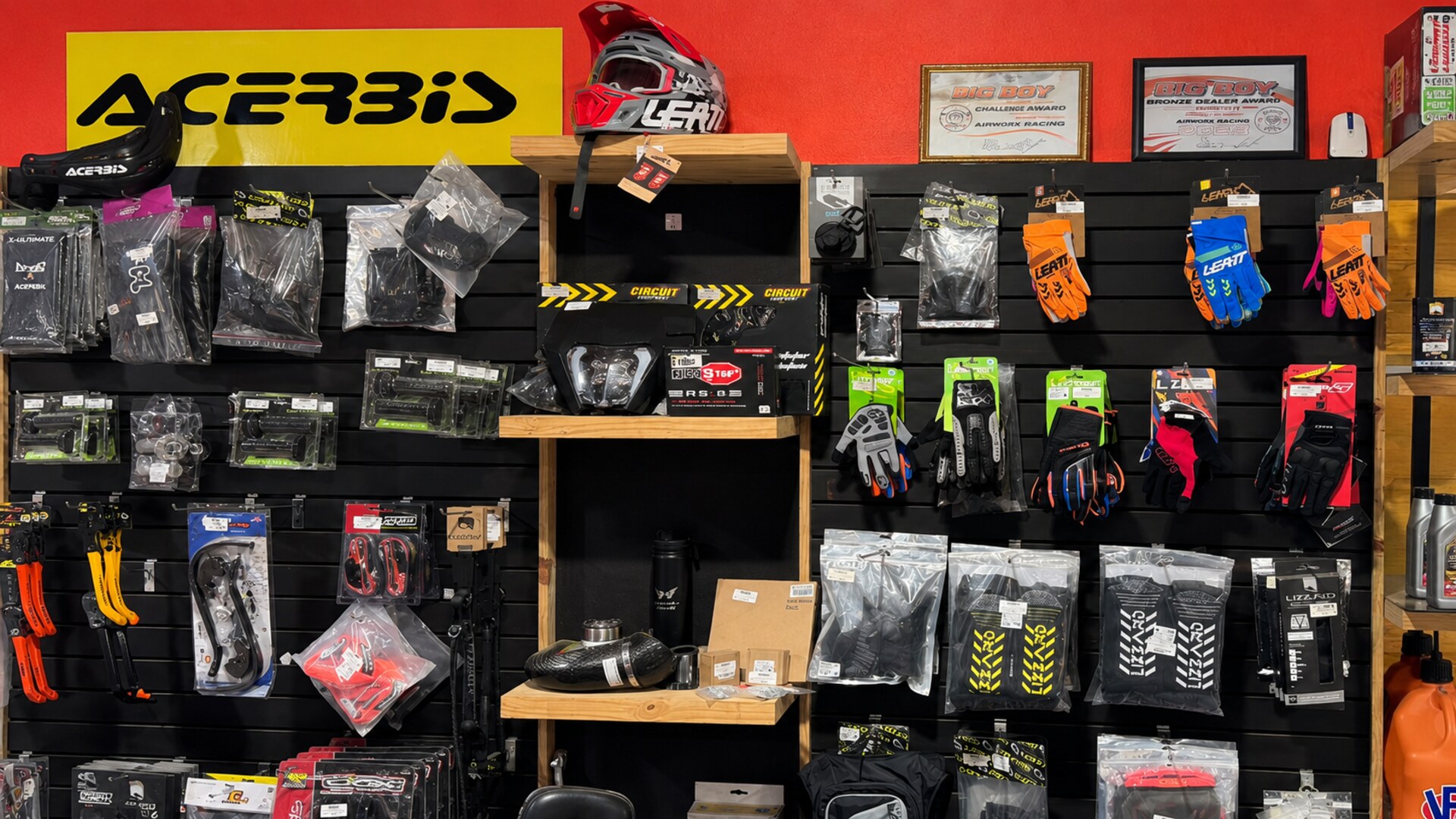Gear and accessories wall
