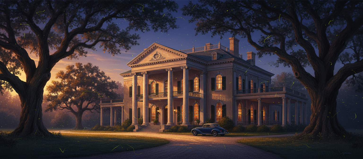 Virginia estate at golden hour