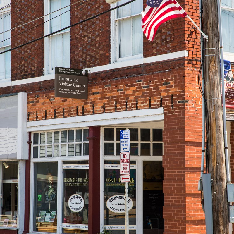 The Brunswick Visitor Center — a National Park Service outpost on the canal, where the towpath begins for many travelers.