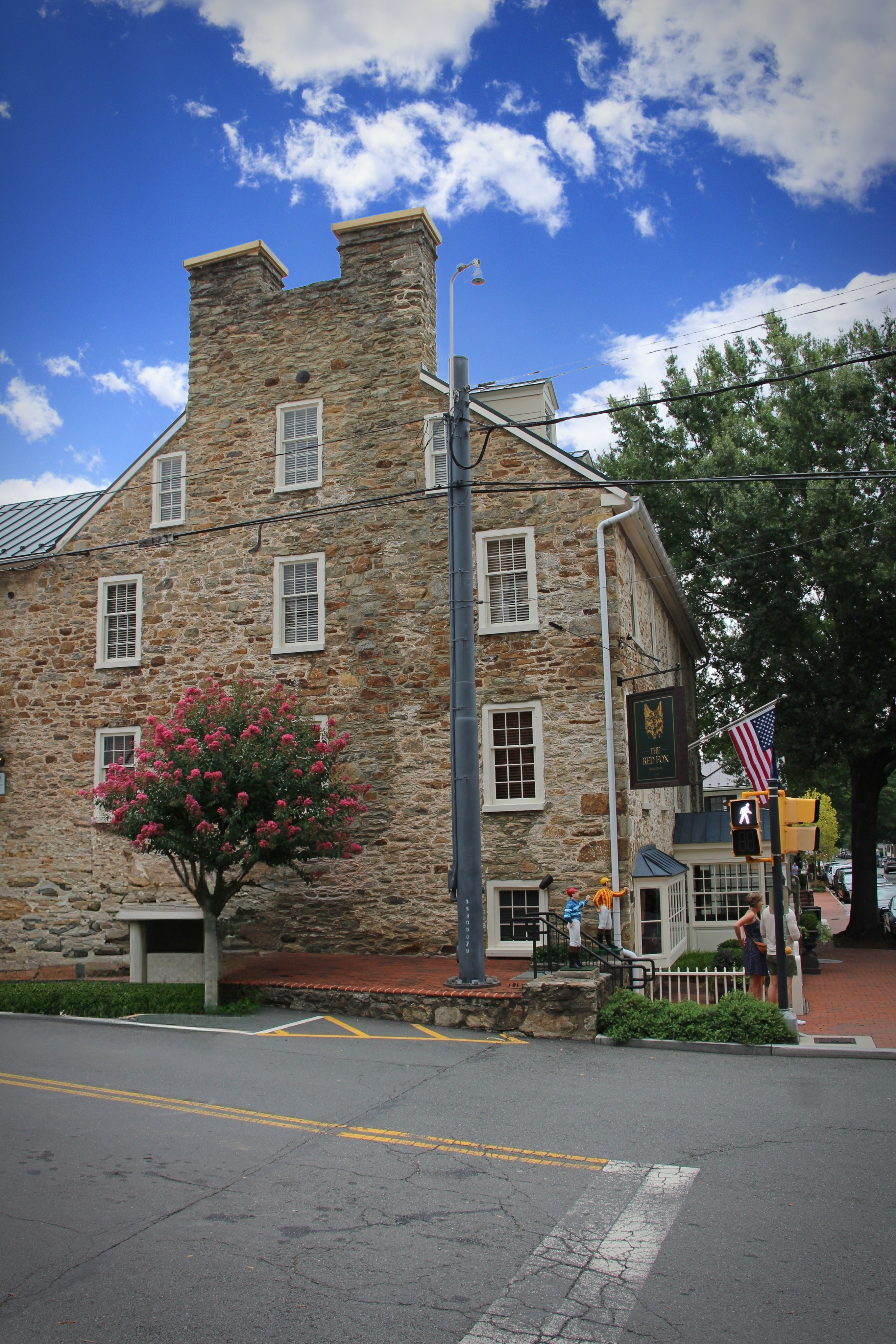 The Red Fox from Washington Street — the old Ashby Gap road, now U.S. Route 50, that the inn was built to serve.