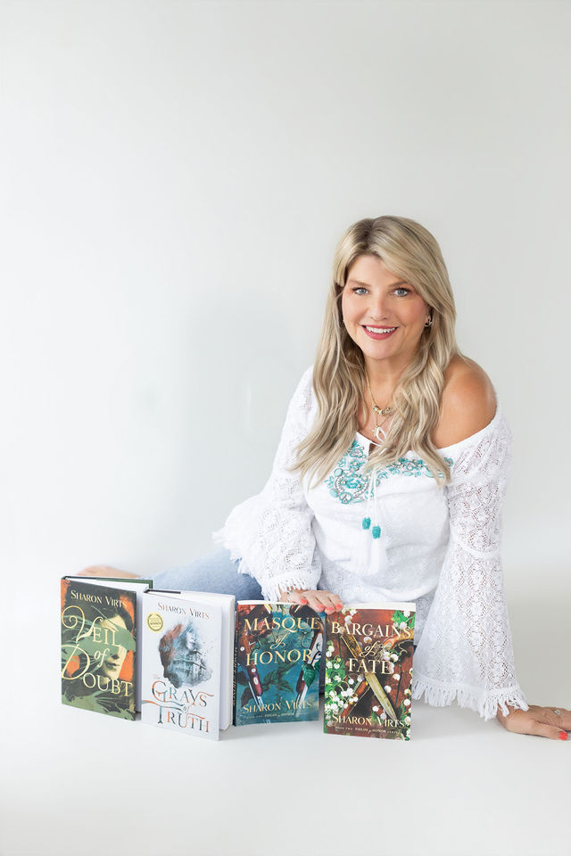 Sharon Virts with her novels