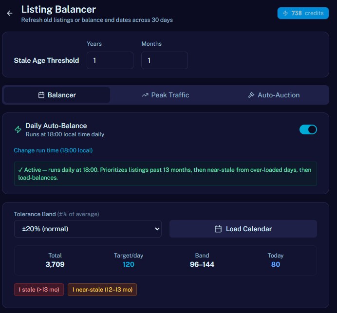 Listing Balancer — Refresh stale listings & load-balance