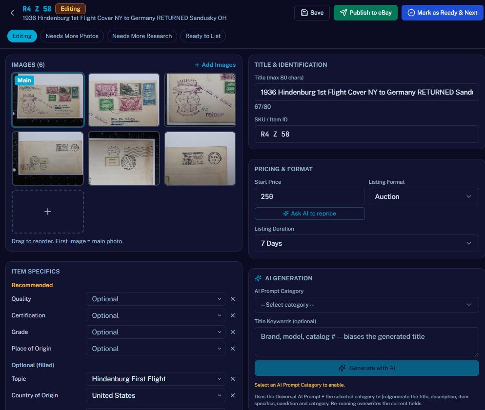 Draft Editor — Edit the AI-generated draft