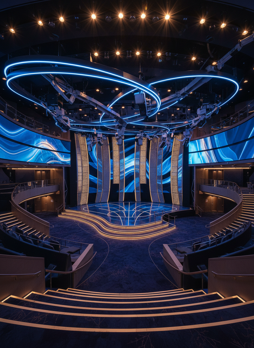 Royal Caribbean futuristic interior theater design