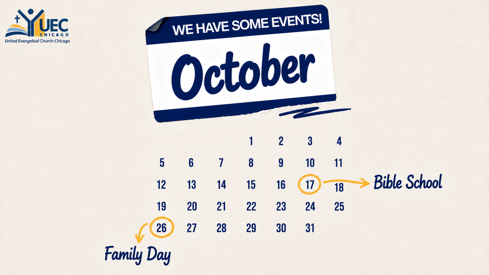 October events calendar