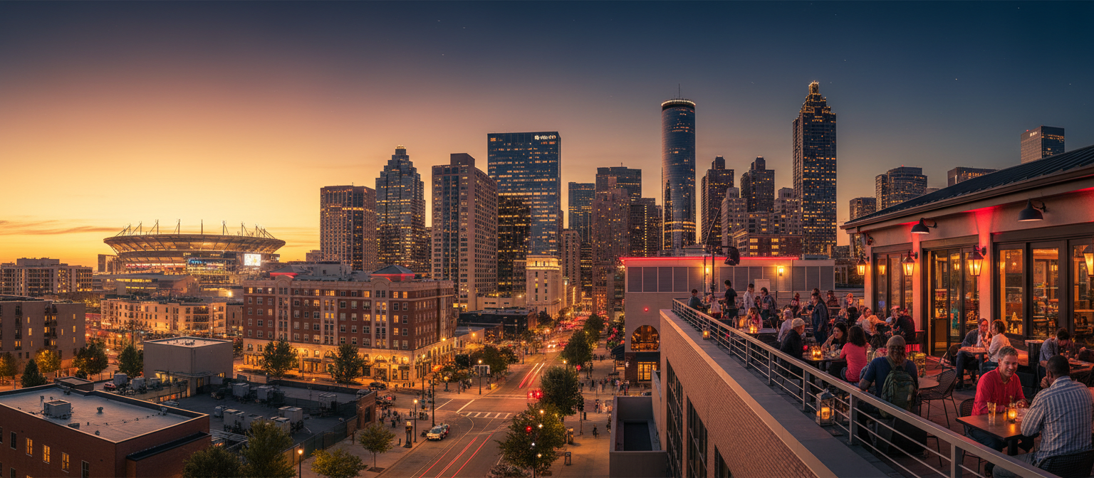 Atlanta skyline at golden hour
