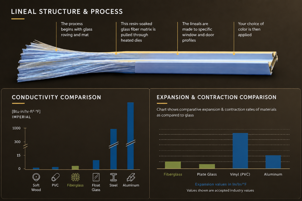 Lineal structure, process, and conductivity comparison