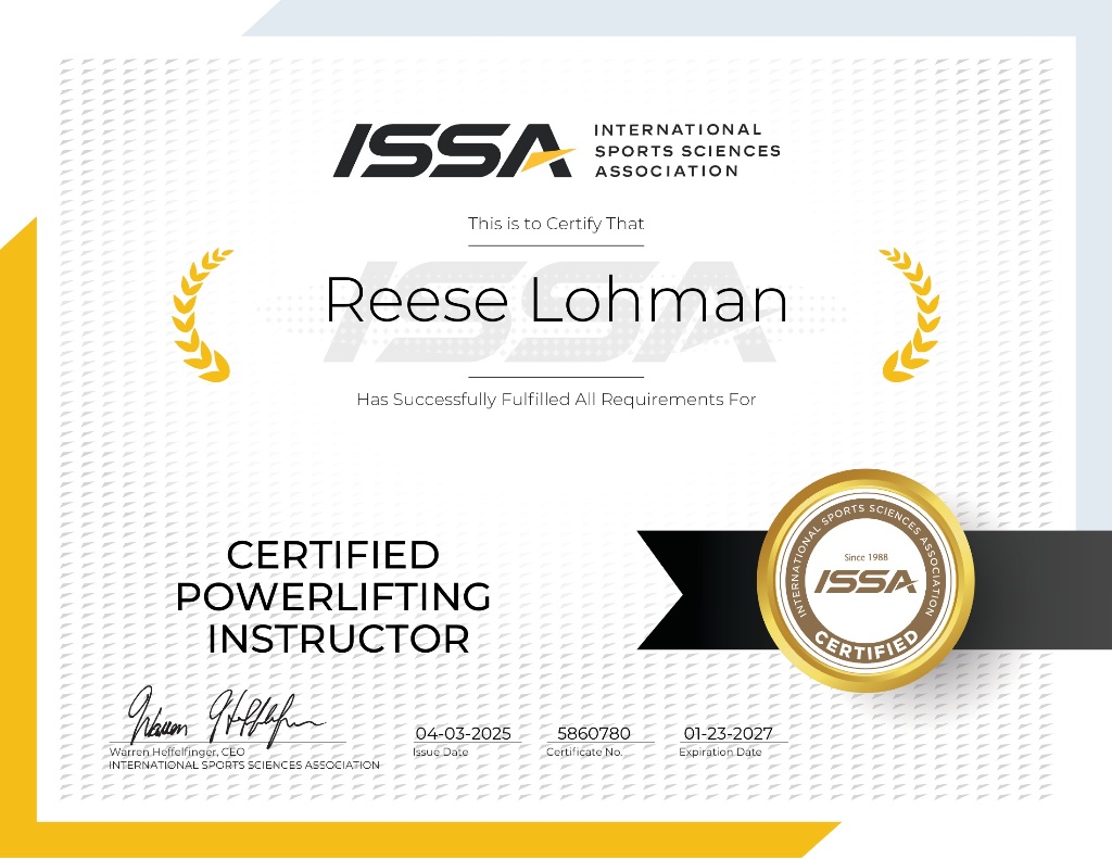 Certified Powerlifting Instructor
