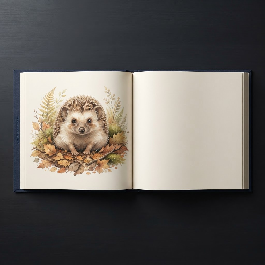 Hedgehog Memory Books illustrated memory book example