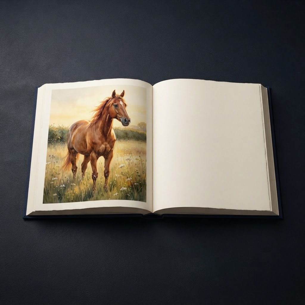 Horse Memory Books illustrated memory book example