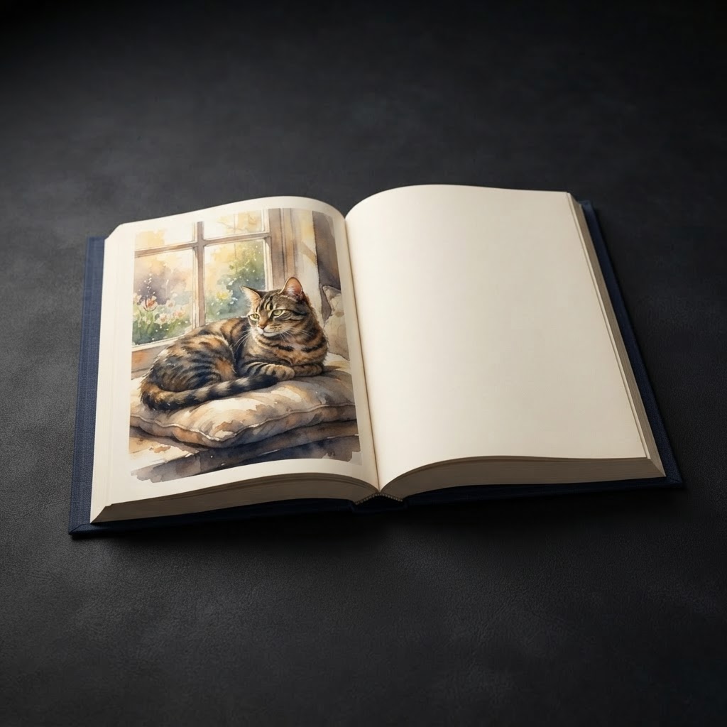 Cat Memory Books illustrated memory book example