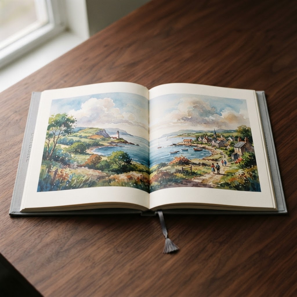 A finished open illustrated Orvelle edition
