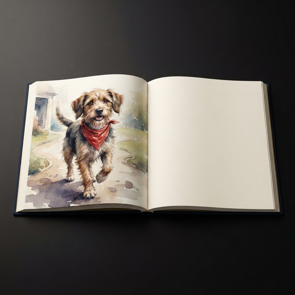 Rescue Dog Story Books illustrated memory book example
