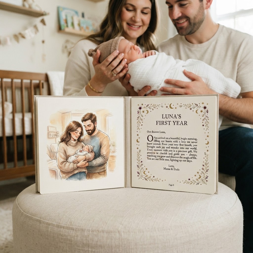 Luna's First Year illustrated book cover