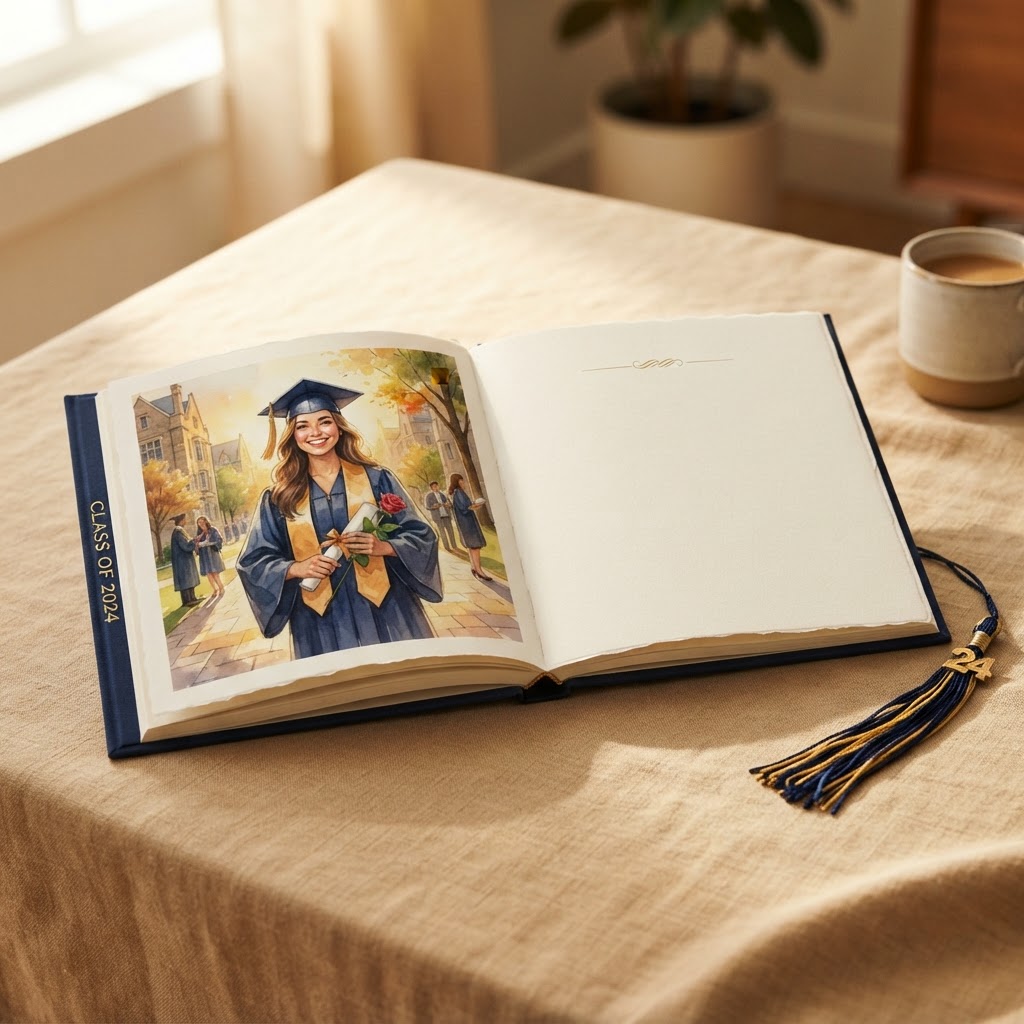 Graduation Illustrated Editions personalized illustrated hardcover book by Orvelle Editions