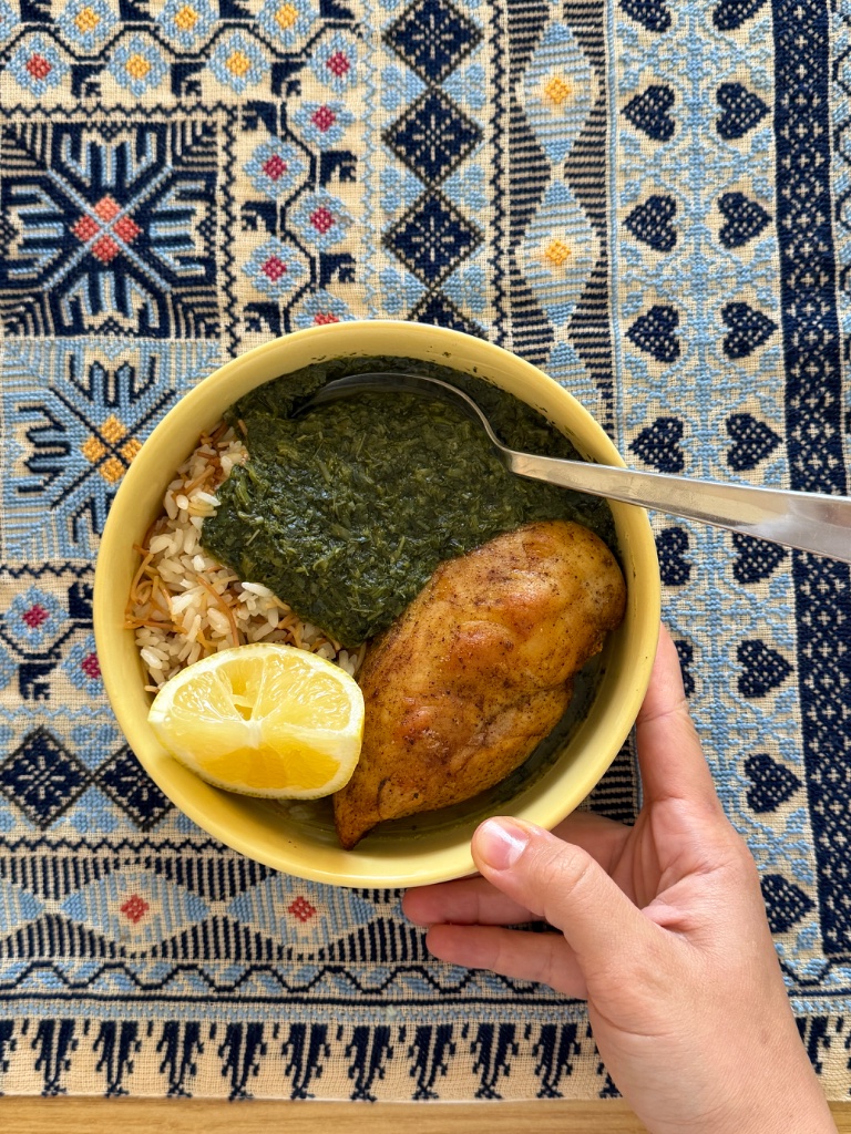 ملوخية ورز مع دجاج