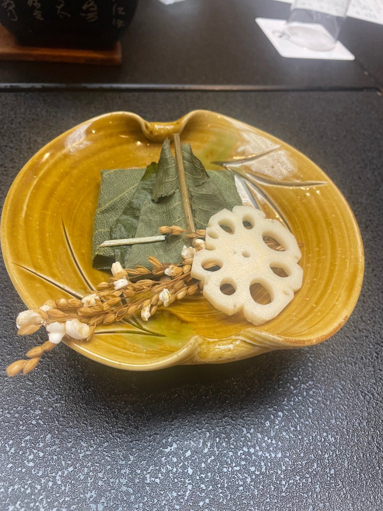 Japanese kaiseki dish with lotus root