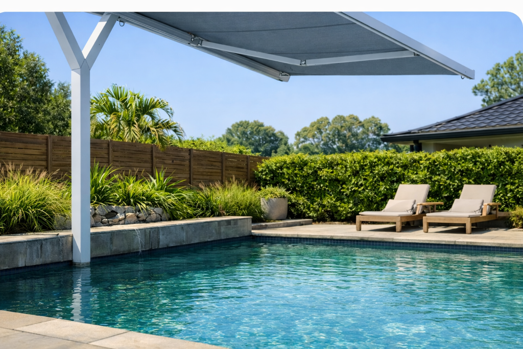 Post Mounted Folding Arm Awnings