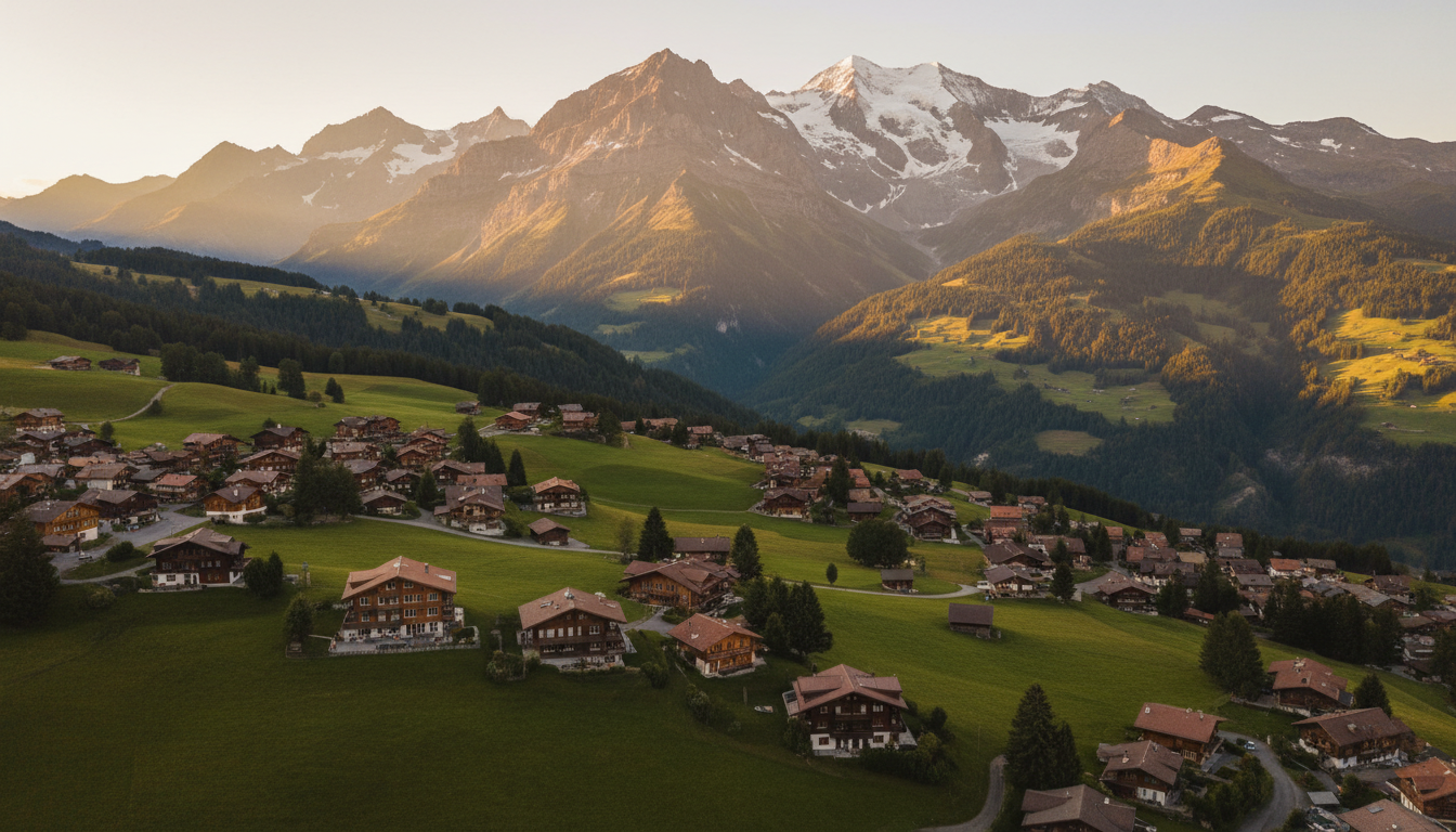 Gstaad village in the Swiss Alps