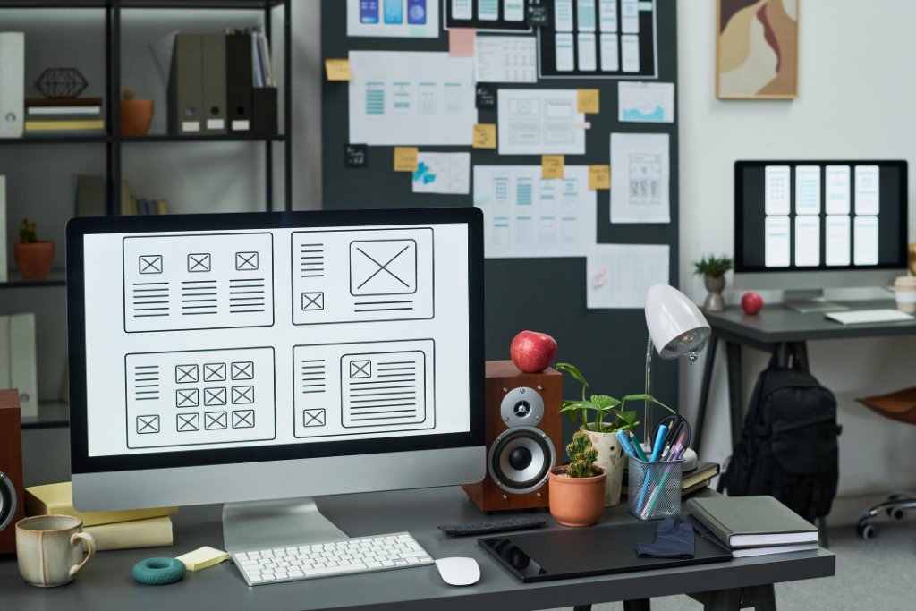 Professional website design workspace