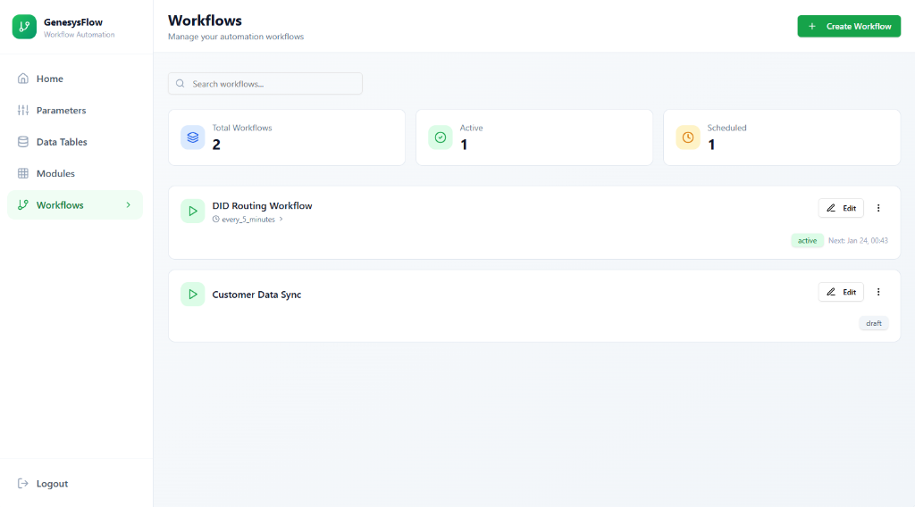 GenesysFlow — Workflow Automation Engine
