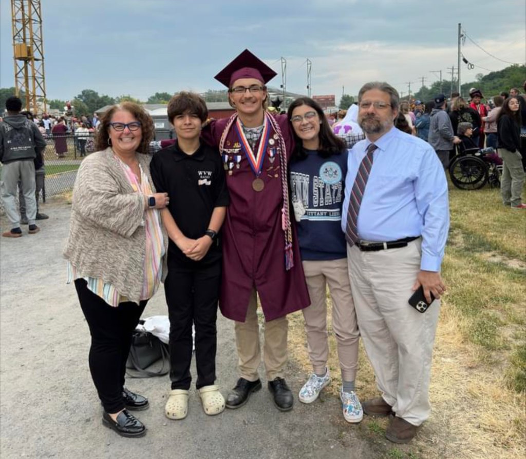 Graduation photo with family