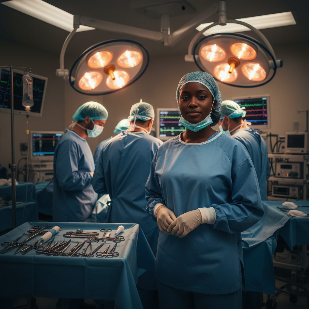 Perioperative surgical team in OR
