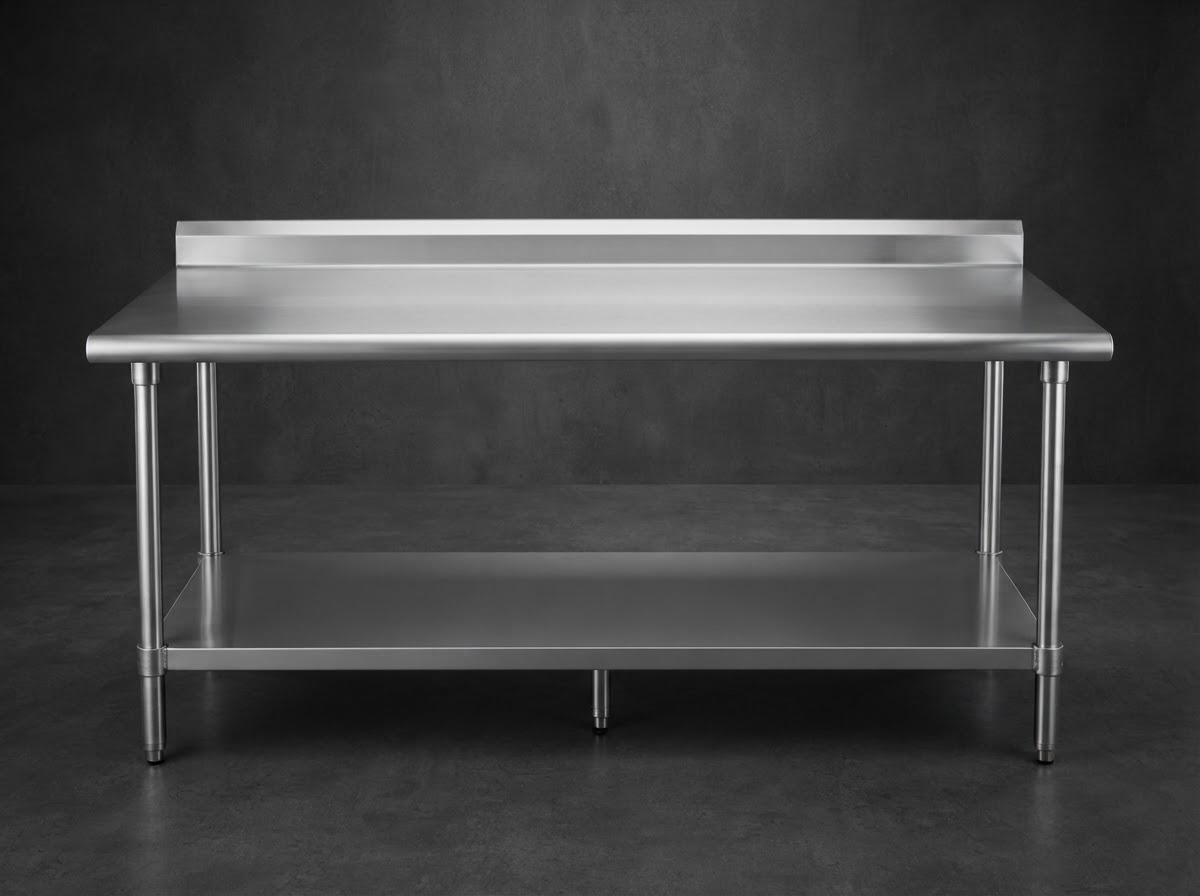 Workshop bench with machinery