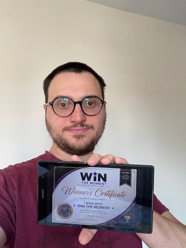 Win The Moment Winner's Certificate