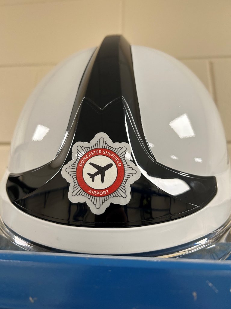 Doncaster Sheffield Airport AFRS helmet badge
