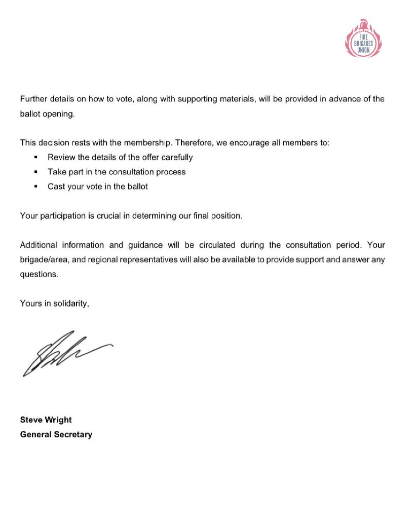 The 3.8% pay increase offer highlighted from the National Employers Letter