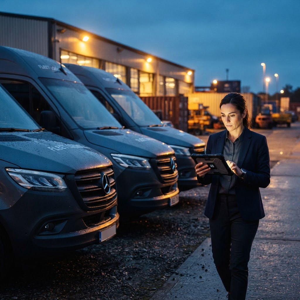 Drivera app built for the the fleet owner — Multi van/cab oversight, aggregate running costs, compliance logs.
