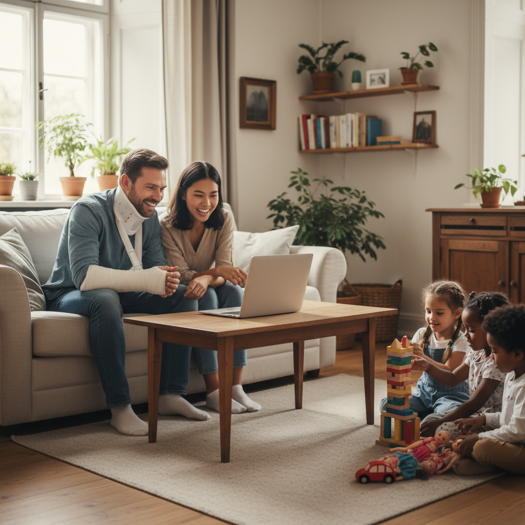 Family reviewing a medical bill with Rebilled AI
