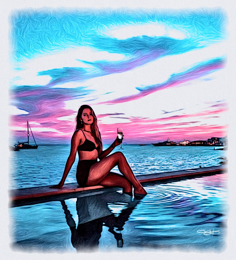Violeta Atardecer Mar